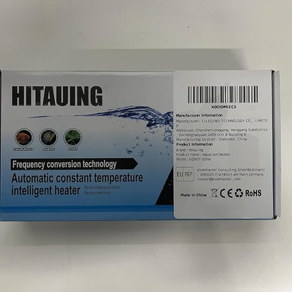 HiTauing Aquarium Heater, 500W Fish Tank Heater with LED Digital Display & 5 Safety Protection, Submersible Aquarium Heater with 2 Suction Cup and 8.2Ft Cord for 75-120 Gallon Fish Tank. HiTauing