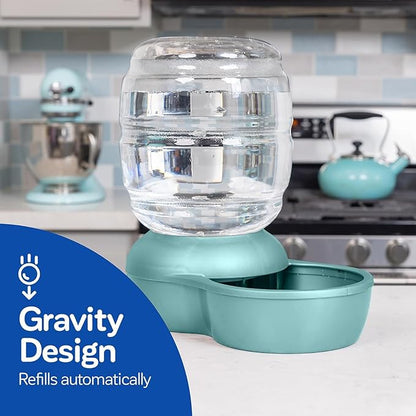 Petmate Replendish Automatic Gravity Waterer for Cats and Dogs, BPA-Free, No Batteries Required, Includes Charcoal Filter, 4 Gallons,Green, Made in USA - PAWPICO