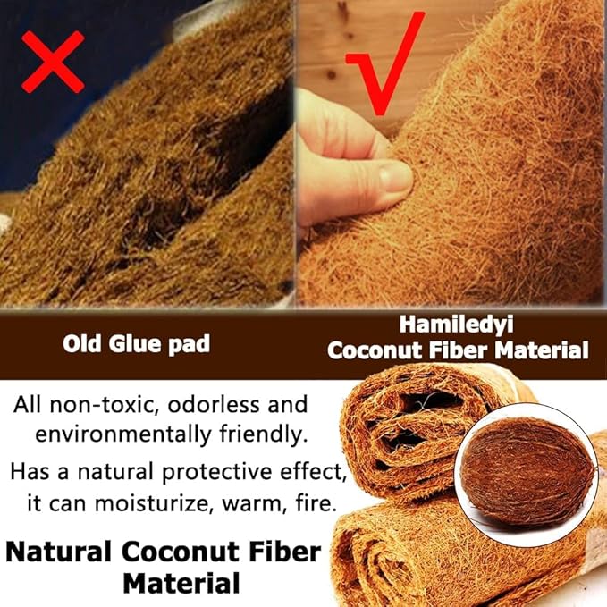 Hamiledyi Reptile Carpet Natural Coconut Fiber Tortoise Carpet Mats for Pet Terrarium Liner Reptile Supplies for Lizard Snake Chamelon Turtle Bedding Bunny Rabbit Mat (15*Sheets) Hamiledyi