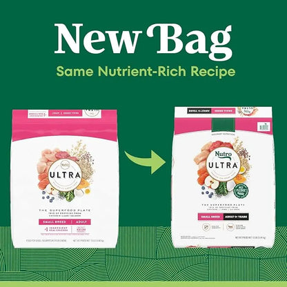 Nutro Ultra Adult Small Breed Dry Dog Food, Chicken, Lamb and Salmon Protein Trio, 12 lb. Bag - PAWPICO