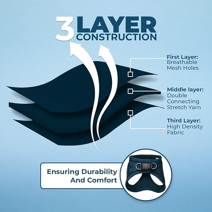 Voyager Step-in Air Dog Harness - All Weather Mesh, Reflective, No Pull Harness for Small, Medium Dogs, Cats - Secure with Hook & Loop Fastener, Buckle, Double D-Rings - Blue, S BestPetSuppliesLLC