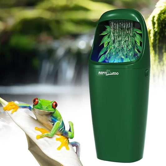 REPTIZOO Reptile Water Dispenser Automatic Chameleon Drinking Fountain with Indicator Light, Reptile Terrarium Decor Water Dripper for Reptiles, Chameleon, Lizard, Gecko Amphibians REPTIZOO