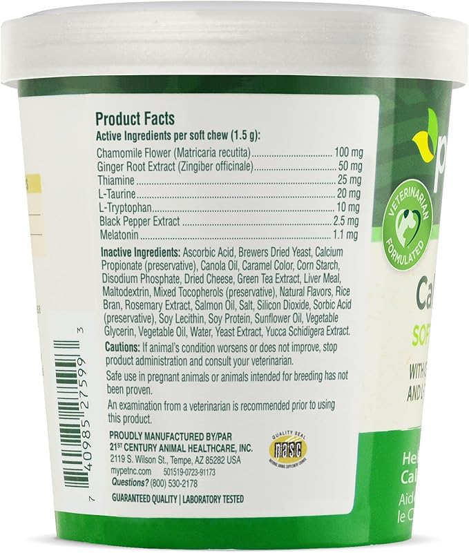 PetNC Natural Care Calming Aid Soft Chews for Dogs, 120 Count VisitthePetnc