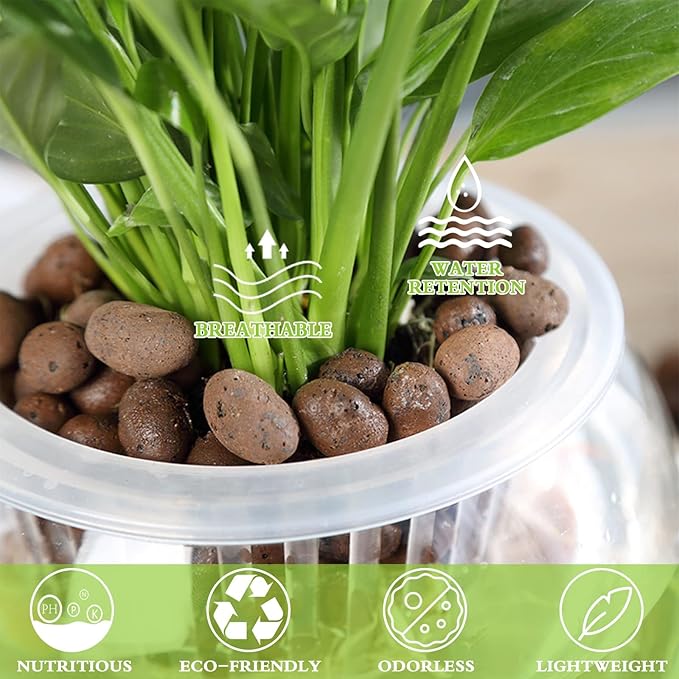 Halatool 6 LB Organic Leca Clay Pebbles for Plants 4mm-16mm Clay Balls 100% Natural Hydroton Leca Balls for Indoor Plants Hydroponic Growing Gardening Orchids Drainage Decoration Aquaponics HALATOOL