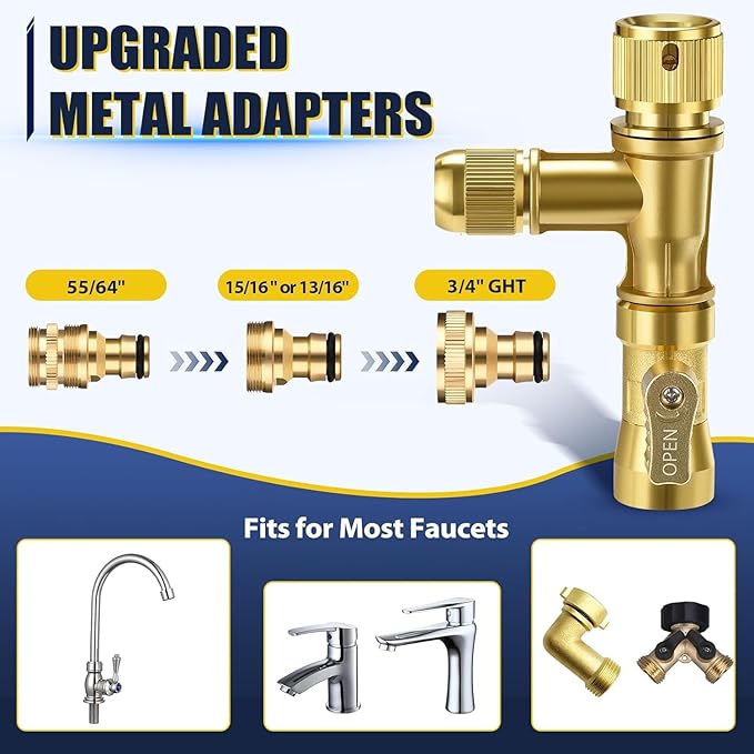 GADFISH Gravel Vacuum for Aquarium Water Changer Fish Tank Cleaning Tools, Siphon Universal Quick Pump Aquarium Water Changing (50ft) GADFISH