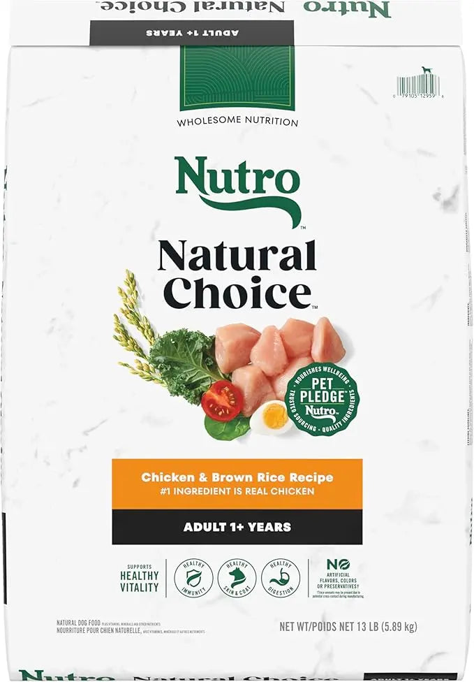 Nutro Natural Choice Adult Dry Dog Food, Chicken and Brown Rice Recipe 13 lbs. - PAWPICO