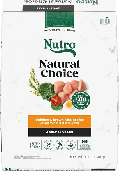 Nutro Natural Choice Adult Dry Dog Food, Chicken and Brown Rice Recipe 13 lbs. - PAWPICO