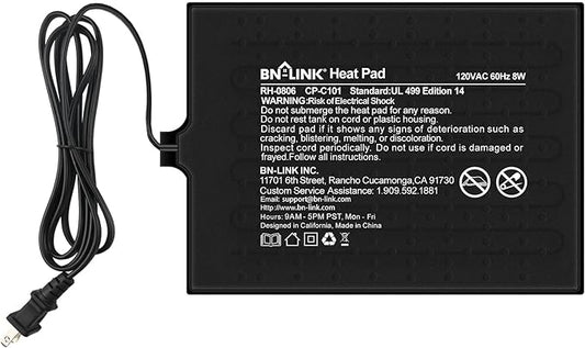 BN-LINK Reptile Heating Pad Electric Indoor Under Tank Terrarium Heating Mat Waterproof for Turtles, Lizards, Frogs, and Other Reptiles, 6" X 8" BN-LINK