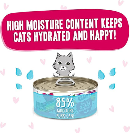 Weruva B.F.F. OMG - Best Feline Friend Oh My Gravy!, Tuna & Duck Dilly Dally with Tuna & Duck, 5.5oz Can (Pack of 8) - PAWPICO
