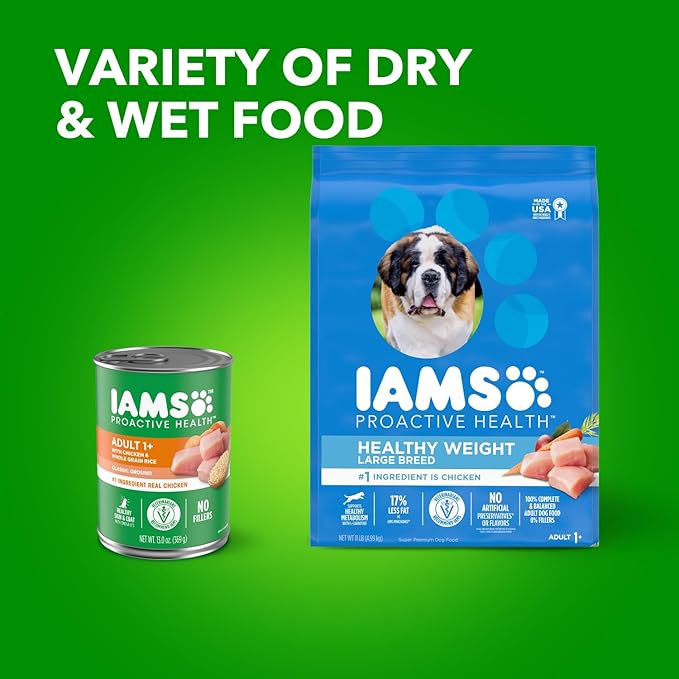 IAMS Proactive Health Healthy Weight Control Large Breed Adult Dry Dog Food with Real Chicken, 29.1 lb. Bag - PAWPICO