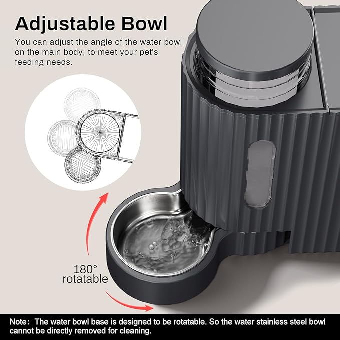 Gardner Pet Automatic Gravity Cat Food Feeder and Water Dispenser Stainless Steel Two-in-One Set Large Capacity Dispenser for Pets Dogs, Puppies, Kittens, Rabbits - PAWPICO