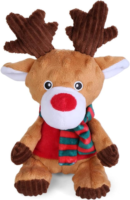 Blnboimrun Christmas Dog Toys Stuffed Plush Moose Dog Toy Milu Deer Dog Squeaky Toys with Crinkle Paper Chew Toys for Large and Medium Dogs Puppy - PAWPICO