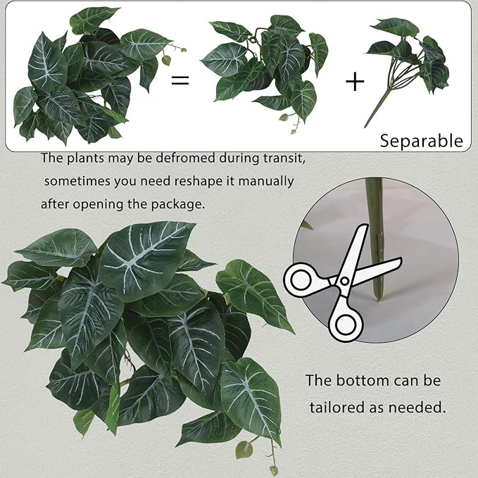 Fake Reptile Plants for Reptile Terrarium Plants, Reptile Plant Décor, Turtle Tank Plants with Suction Cup IBWell