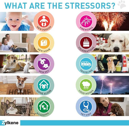 Vetoquinol Zylkene Behavior Support Capsules for Medium Dogs 33-65lbs, Calming All Natural Milk Protein Supplement, Helps Relieve Dog Anxiety During Fireworks and Thunder, 225mg Vetoquinol