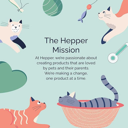 Hepper Cat Nest - Washable Cat Bed with Removable Fluffy Fleece Liner - Cozy Comfy Calming Bed Round Shape - Cat Warming Bed - Donut Bed Desk Ready - Small Bed for Indoor Cats (Grey/Grey) - PAWPICO