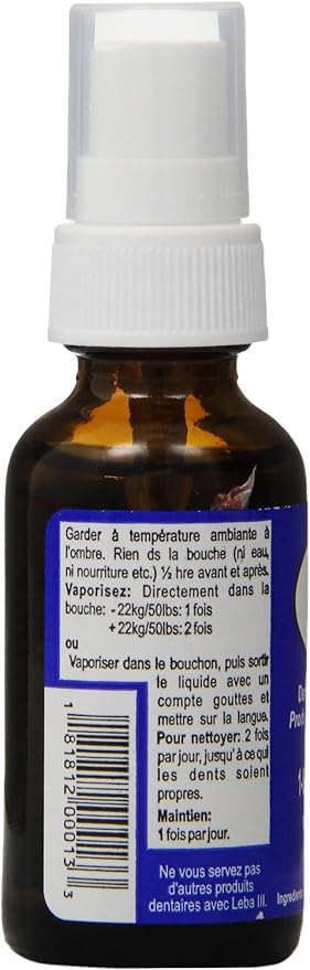 100% Natural and Herbal Dog and Cat Dental Spray - Best to Keep Your Pets Teeth Clean, Gums Healthy and Their Breath Fresh - Removes Build Up - Dog Dental Spray - Cat Dental Spray Leba+III