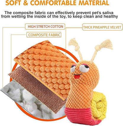 Dog Enrichment Toys - Dog Puzzles Squeaky Treat Dispensing Crinkle Plush Snuffle Toys - Dog Treat Toy for Small Medium Large Dogs Tough Funny Soft Puppy Toy, Snail - PAWPICO