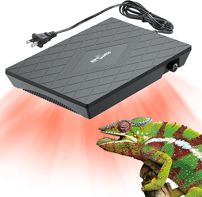 REPTI ZOO Reptile Heat Panel Adjustable Temperature Reptile Heating Plate, Non-Light Heating Solution with Expanded Heating Range for Hermit crabs/Leopard geckos/Turtles/Snakes/Bearded dragons/Lizards REPTIZOO