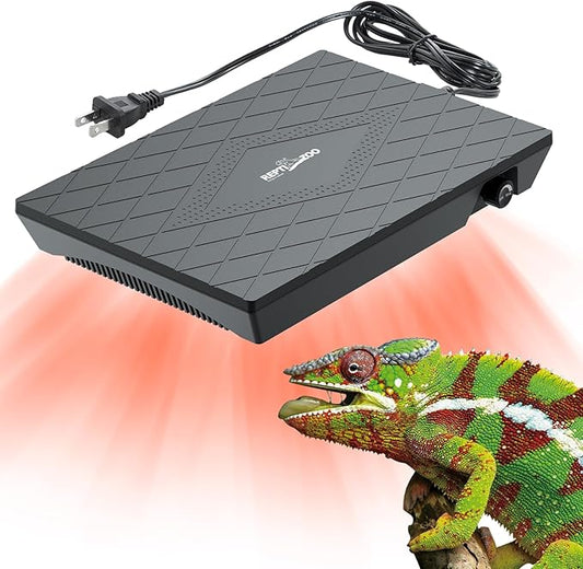 REPTI ZOO Reptile Heat Panel Adjustable Temperature Reptile Heating Plate, Non-Light Heating Solution with Expanded Heating Range for Hermit crabs/Leopard geckos/Turtles/Snakes/Bearded dragons/Lizards REPTIZOO