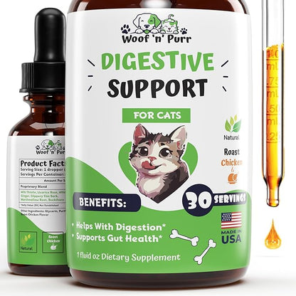 Cat Digestive Support - Digestive Enzymes for Cats - Cat Digestive Probiotic - Cat Digestion Aid - Cat Digestion - Digestive Enzyme for Cats - Cat Digestive Enzyme - Cat Digestive Supplement - 1 fl oz PAWPICO