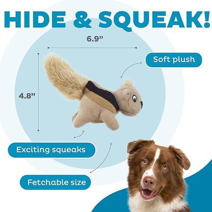 Outward Hound Squeakin' Squirrels Plush Replacement Dog Toys - 3 Pack - PAWPICO