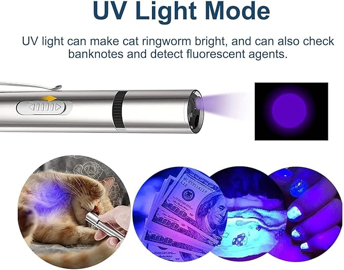 Cat Laser Toys Pointer for Indoor, Cat Mouse Toys Wand Red Light Pet Interactive Toys to Keep Cat Busy, for Kitten Cat Dog Chase Play - PAWPICO