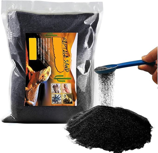BNOSDM Reptile Sand Bearded Dragons Substrate Sands Lizard Terrarium Bedding Desert Blend for Snakes Geckos Chameleon Tortoise Frogs Scorpion Invertebrates Amphibian(Black) BNOSDM