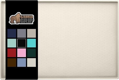 Gorilla Grip 100% Waterproof Raised Edge BPA Free Silicone Pet Feeding Mat, Dog Cat Food Mats Contain Spills Protects Floors, Placemats for Cats and Dogs Water Bowl, Pets Accessories 18.5x11.5 Cream - PAWPICO