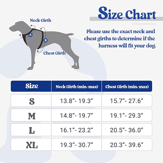 rabbitgoo Dog Harness No Pull with 2 Leash Clips, Adjustable Soft Padded, Reflective Oxford No Choke Pet Vest with Easy Control Handle for Large Dogs, Blue Plaid, L rabbitgoo