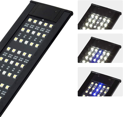 REPTI ZOO Reptile Aquarium Terrarium LED Light Ultra-thin Day and Night Light for Reptiles Aquarium Light, 3-Color Modes LED Light Hood 15W for 18 inch or Larger Terrariums for Reptile Plant Fish Tank REPTIZOO