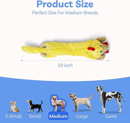 SHARLOVY Dog Squeaky Toys -Chicken Crinkle Dog Toy, Bubble Plush Pet Toys Puppy Teething Toys No Stuffing Animals Dog Toy Doggies Toys Dog Chew Toy for Medium Dogs - PAWPICO