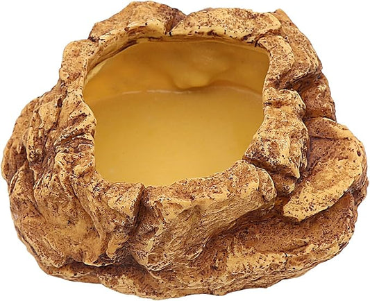 AQUA KT Reptile Food Mealworm Feeding Bowl Corn Snake Water Dish Anti Escape for Lizard Bearded Dragon Chameleon Leopard Gecko Terrarium Feeder AQUAKT