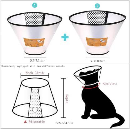 Cat Recovery Collar，Waterproof Anti-bite and Anti-Lick Wound Healing Safe Adjustable Elizabethan Collar，Cat Surgery Recovery Suit Cat Onesie for Cats After Surgery (Black, M) PAWPICO