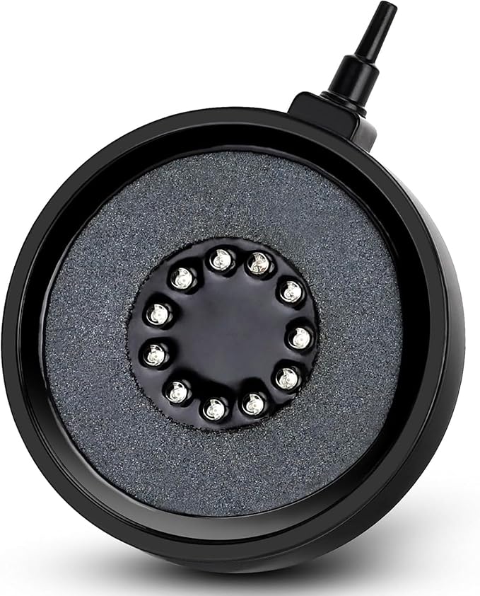 Aquarium Air Bubble Light, LED Fish Tank Bubbler Stone Disk with 11 Super Bright Lamp Beads, 16 Colors and 4 Modes Adjustable for Fish Tank Decoration Oxygenation fishkeeper