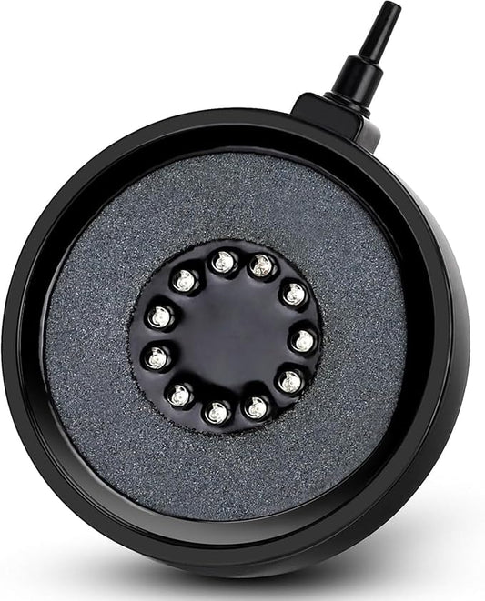 Aquarium Air Bubble Light, LED Fish Tank Bubbler Stone Disk with 11 Super Bright Lamp Beads, 16 Colors and 4 Modes Adjustable for Fish Tank Decoration Oxygenation fishkeeper