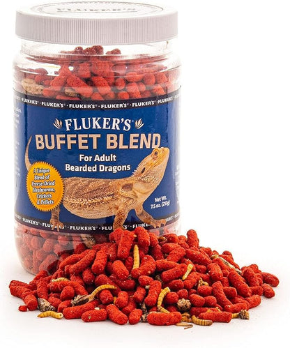 Fluker's 76044 Buffet Blend Adult Formula Bearded Dragon Formula, 7.5oz Flukers