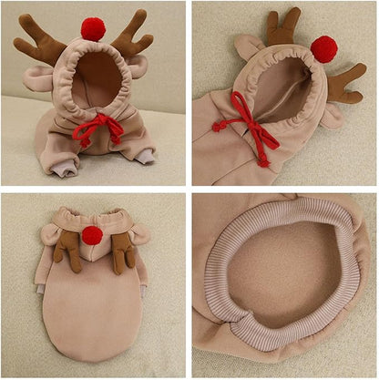 Warm Dog Winter Clothes Cute Fruit Dog Coat Hoodies Fleece Pet Dogs Costume Jacket for French Bulldog Chihuahua Ropa para Perro(Coffee,S) - PAWPICO