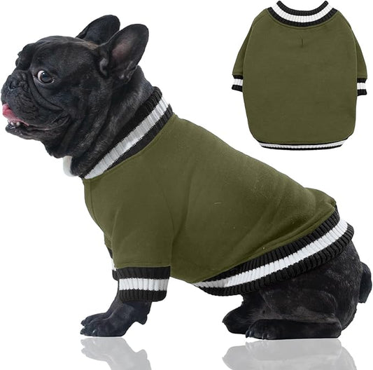 FUAMEY Dog Pullover Sweatshirt，Dog Winter Sweaters Warm Dog Clothes Dog Vest Thick Puppy Pullover Soft Pet Fleece Sweater Cute Doggie Boy Girl Outfit for Small Medium Dogs Green XS - PAWPICO
