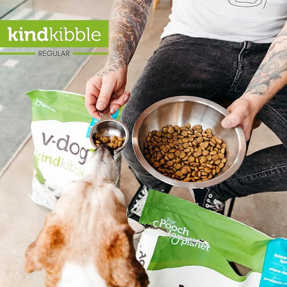 V-dog Vegan Kibble Dry Dog Food (24 LB) | Plant Based Protein with Added Taurine for Sensitive Stomach and Skin | Adult Dog Food | Vegetarian Superfood | Made in US - PAWPICO