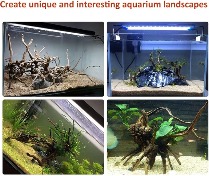 Aquarium Driftwood Natural Spiderwood for Aquarium Decor 4PCS 6-8inch Driftwood Branches for Fish Tank Decorations CENIBBLE
