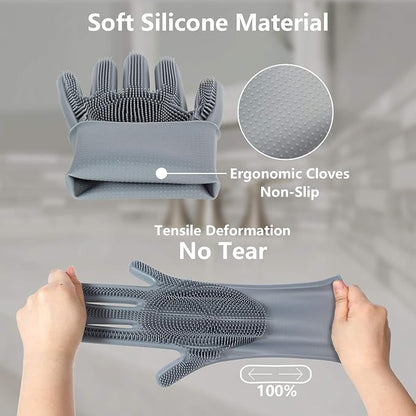 Pet Grooming Gloves - Gentle Dog Bathing Shampoo Brush - Massage Mitt with Enhanced Five Finger Design - Efficient Deshedding Glove for Dogs, Cats, Rabbits and Horses - 1 Pack COMMEMALintRollers