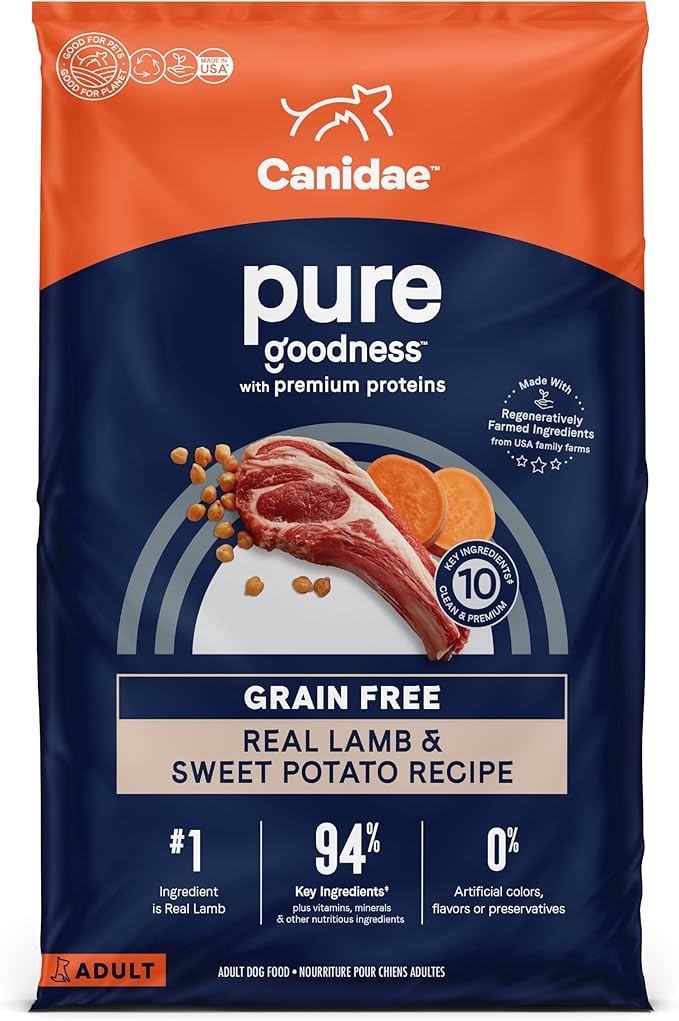Canidae Pure Real Lamb & Pea Recipe Adult Dry Dog 22 LB - PAWPICO
