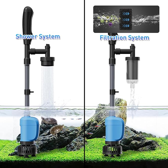 lives Electric Aquarium Vacuum Gravel Cleaner, 32W 6 in 1 Multifunction Automatic Fish Tank Gravel Cleaner Vacuum for Wash Sand & Water Changer Lives