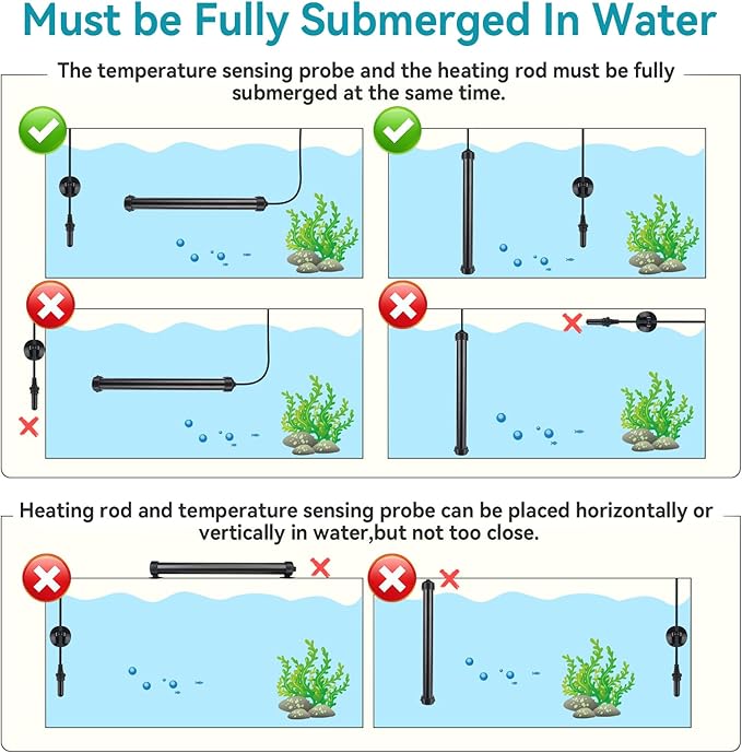 hygger Marine Aquarium Heater 500W,Titanium Heater with Digital LED Controller & Temperature Probe,Submersible Fish Tank Heater with Temperature Calibration,for Saltwater Freshwater Tank 70-80Gallon hygger