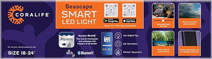 Coralife Fish Tank Aquarium Seascape WiFi/Bluetooth Smart LED Light Fixture, 18-24" Coralife