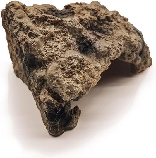 Reptile Simulation Rock Cave Hideouts Terrarium Habitat Décor Bearded Dragon Hideout for Turtles Lizards Snakes Crab (Medium) LUCOSIU
