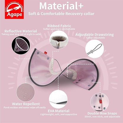 Agape Soft Dog Cone for Small Dogs & Cats, Comfy Dog Recovery Collar After Surgery, Adjustable E Collar Alternative to Stop Licking, Protective Elizabethan Collar for Pup&Kitty, Comfortable Dog Cones Agape