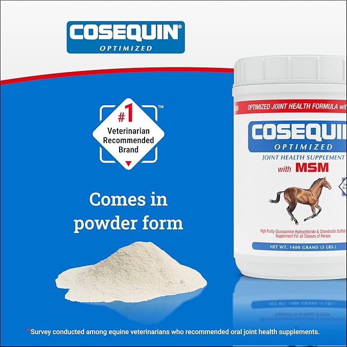 Nutramax Cosequin Optimized with MSM Joint Health Supplement for Horses - Powder with Glucosamine and Chondroitin, 1400 Grams NutramaxLaboratories