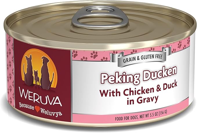 Weruva Classic Dog Food, Peking Ducken with Chicken & Duck in Gravy, 5.5oz Can (Pack of 24), Multi - PAWPICO
