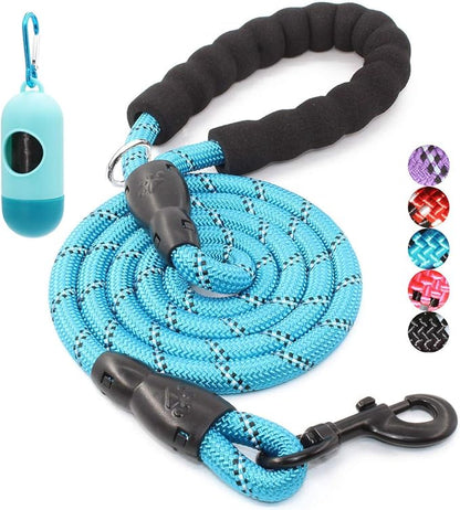 BAAPET 2/4/5/6 FT Dog Leash with Comfortable Padded Handle and Highly Reflective Threads for Small Medium and Large Dogs (4FT-1/2'', Blue) BAAPET